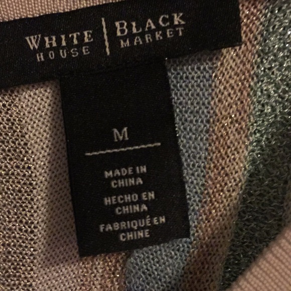 NWOT!! WHBM STRIPED BLOUSE - Picture 4 of 5